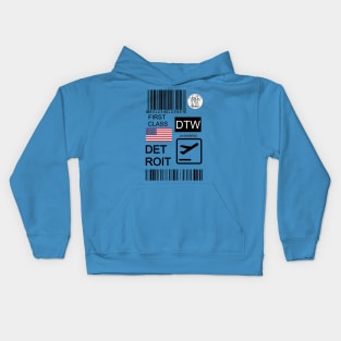 Detroit United States travel ticket Kids Hoodie